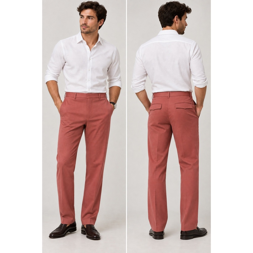 ASOS NWT Mens Slim Fit Dress Pants Clay Pink Rose Tailored Trousers Size 34x30